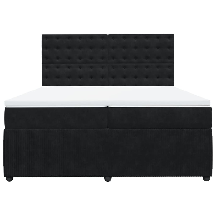 Boxspring met matras fluweel zwart 200x200 cm