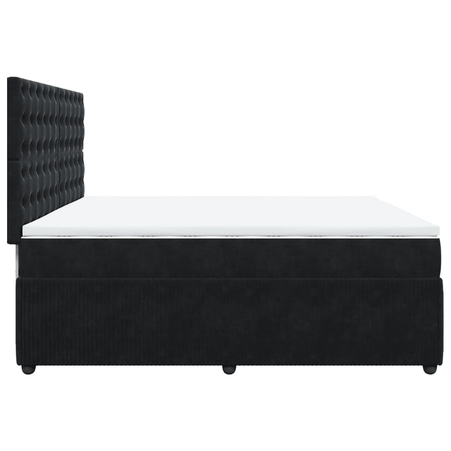 Boxspring met matras fluweel zwart 200x200 cm