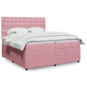 Boxspring met matras 200x200 cm roze fluweel