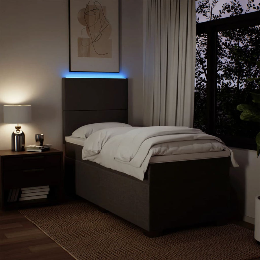 Boxspring met matras stof lichtgrijs 80x200 cm