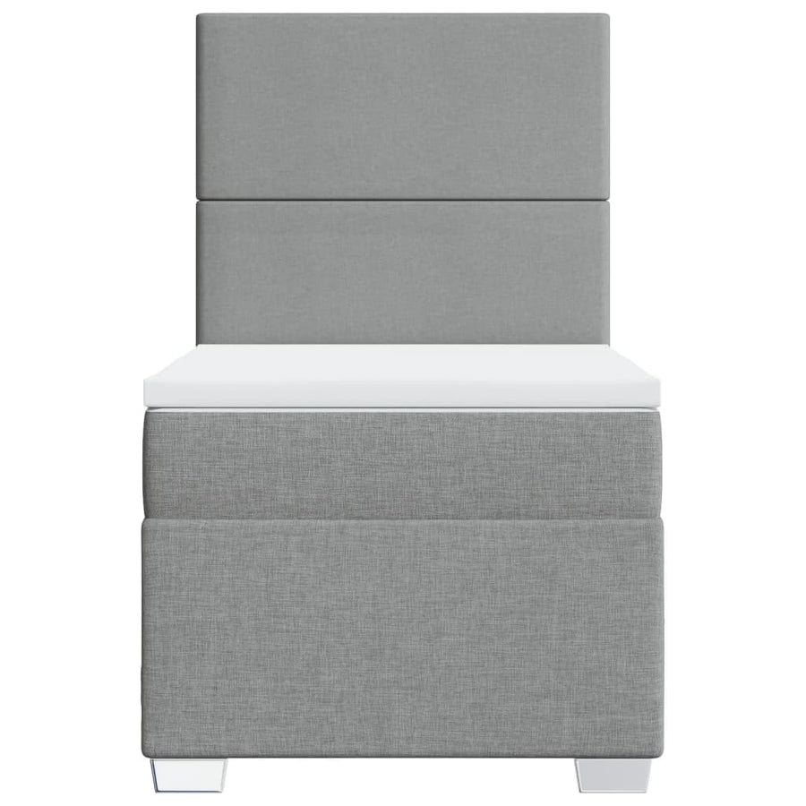 Boxspring met matras stof lichtgrijs 80x200 cm