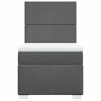 Boxspring met matras stof donkergrijs 80x200 cm