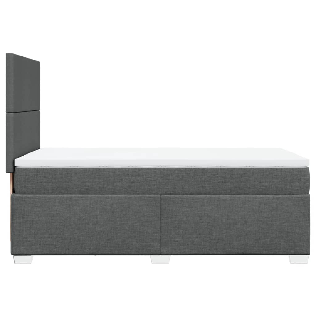 Boxspring met matras stof donkergrijs 80x200 cm