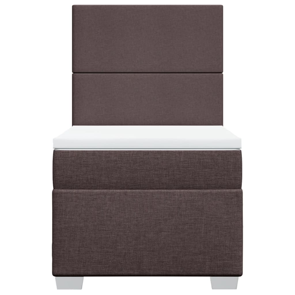 Boxspring met matras stof donkerbruin 80x200 cm