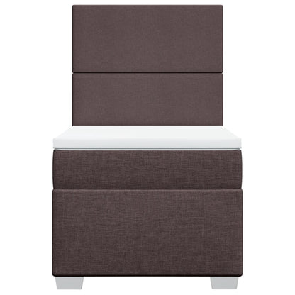 Boxspring met matras stof donkerbruin 80x200 cm