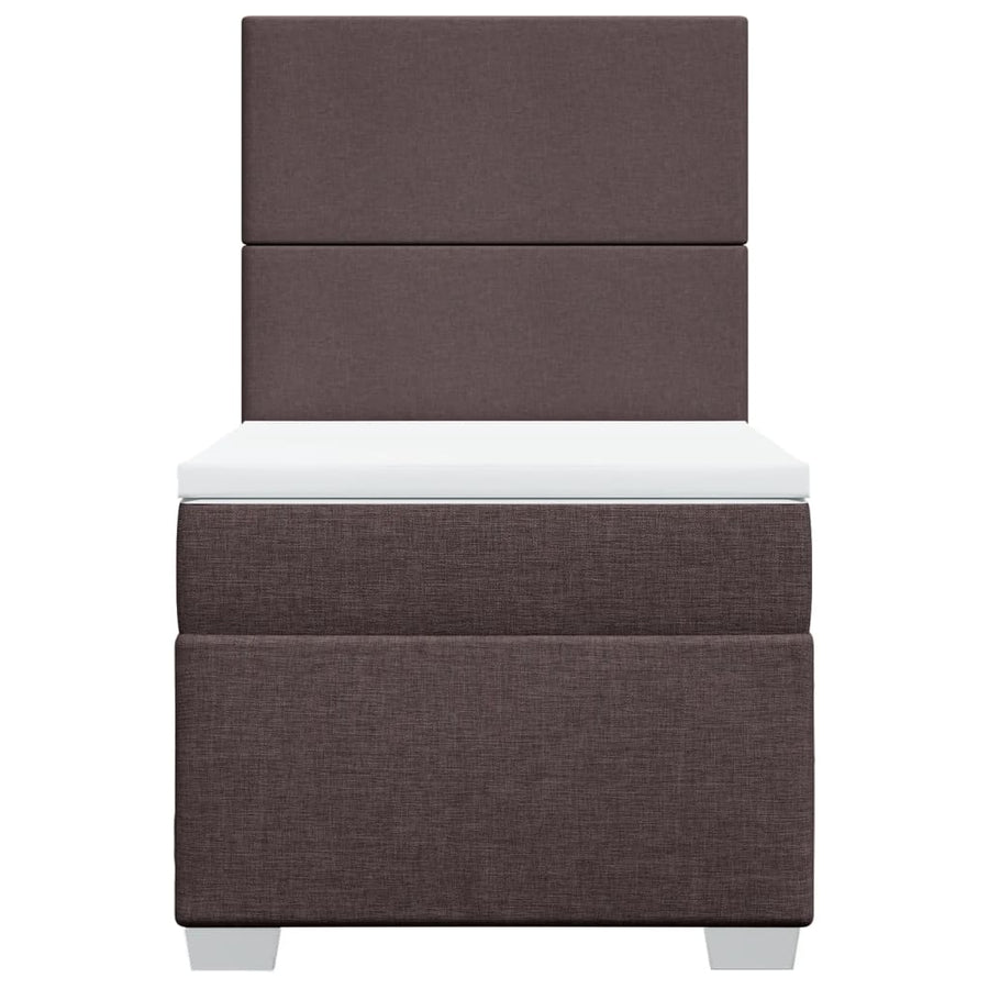 Boxspring met matras stof donkerbruin 80x200 cm