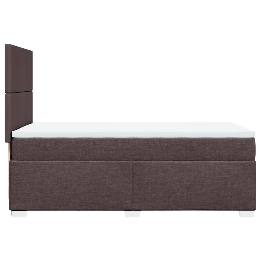 Boxspring met matras stof donkerbruin 80x200 cm