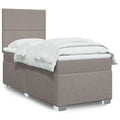 Box spring with fabric mattress taupe 80x200 cm