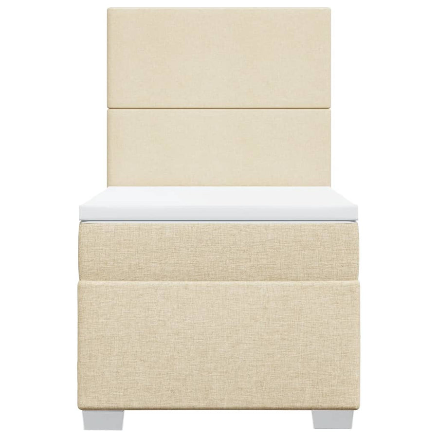 Boxspring met matras stof crèmekleurig 80x200 cm