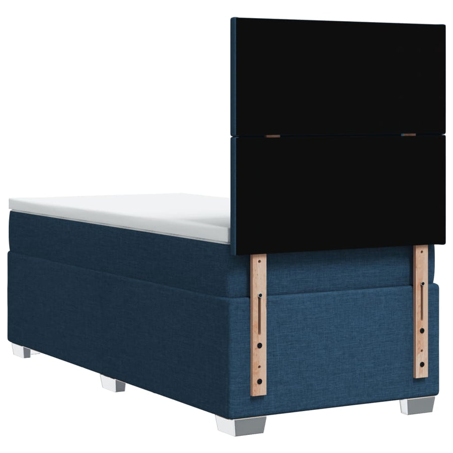 Boxspring met matras stof blauw 80x200 cm