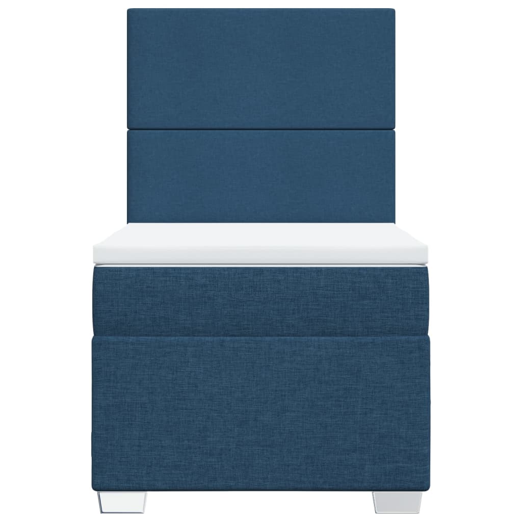 Boxspring met matras stof blauw 80x200 cm
