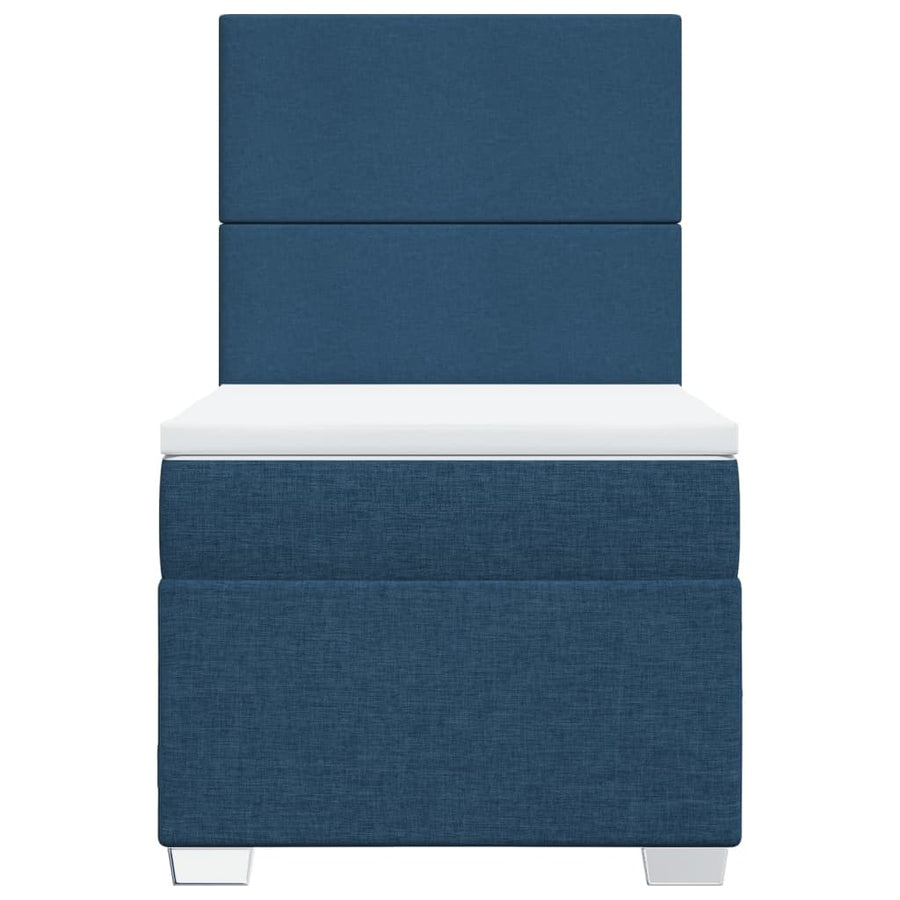 Boxspring met matras stof blauw 80x200 cm