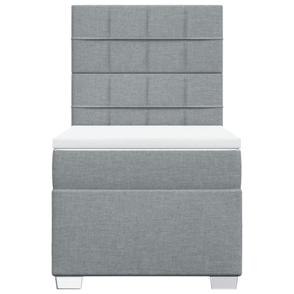 Boxspring met matras stof lichtgrijs 80x200 cm