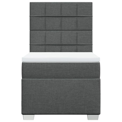 Boxspring met matras stof donkergrijs 80x200 cm