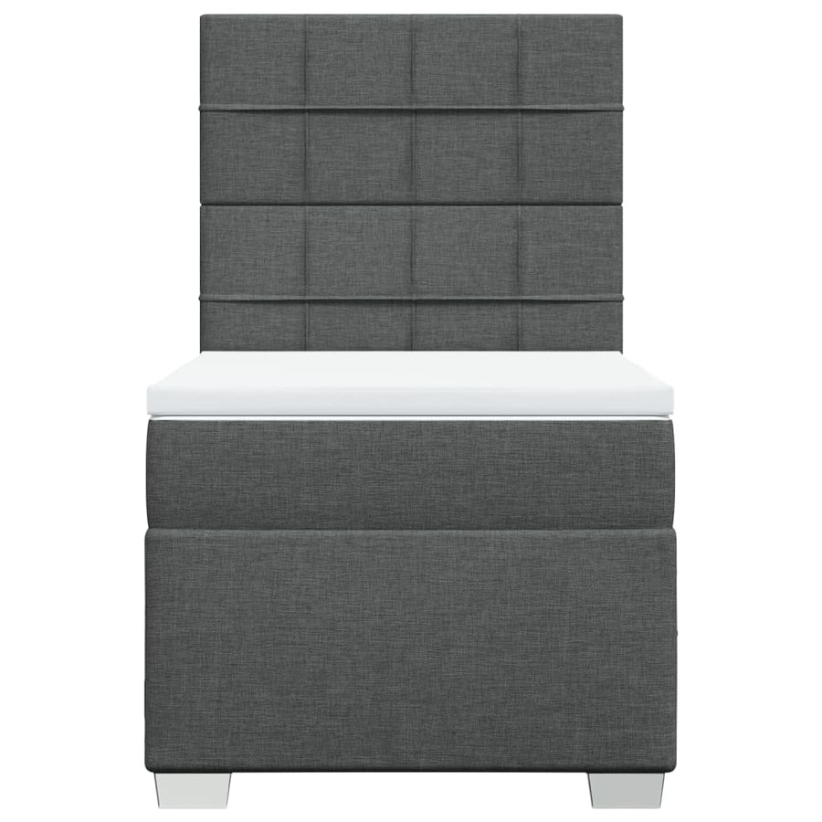 Boxspring met matras stof donkergrijs 80x200 cm
