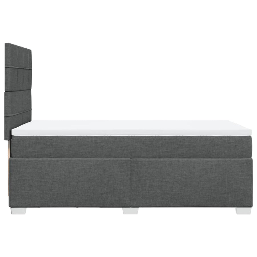Boxspring met matras stof donkergrijs 80x200 cm