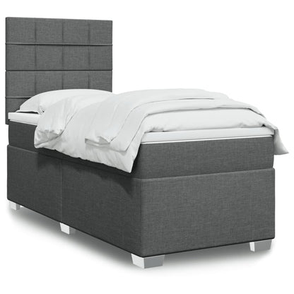 Boxspring met matras stof donkergrijs 80x200 cm