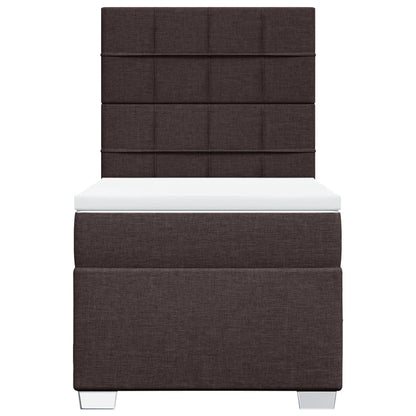 Boxspring met matras stof donkerbruin 80x200 cm