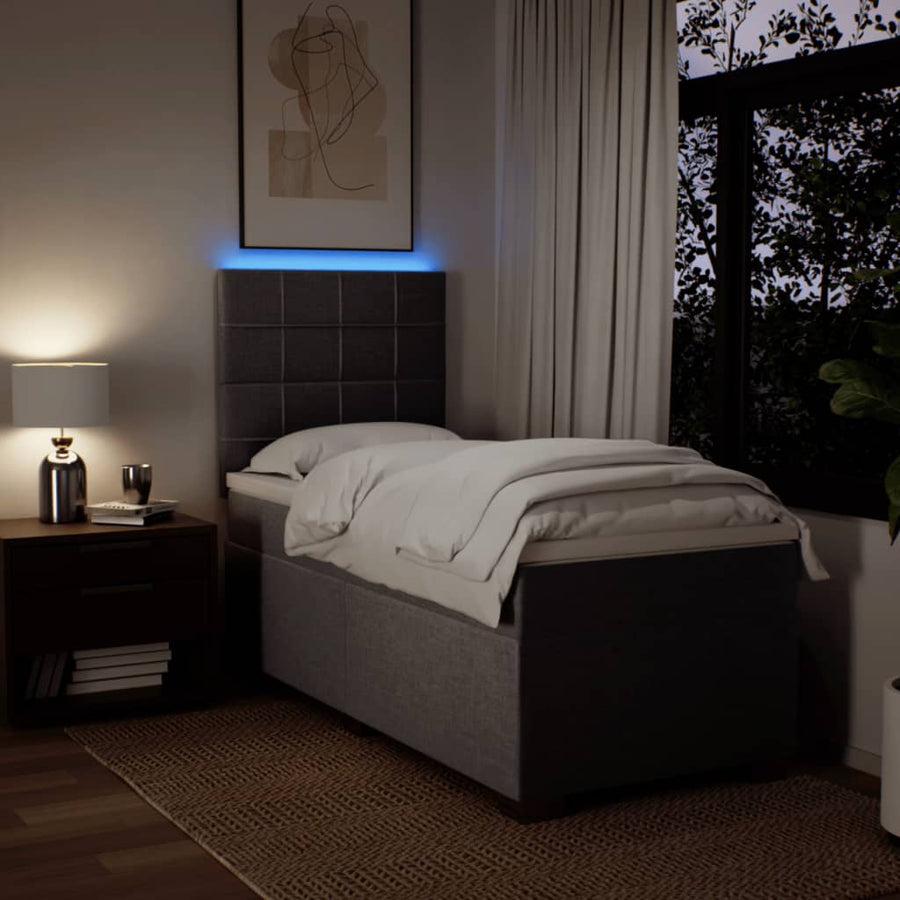 Boxspring met matras stof taupe 80x200 cm