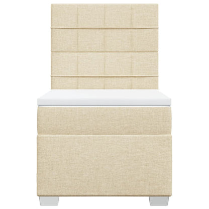 Boxspring met matras stof crèmekleurig 80x200 cm
