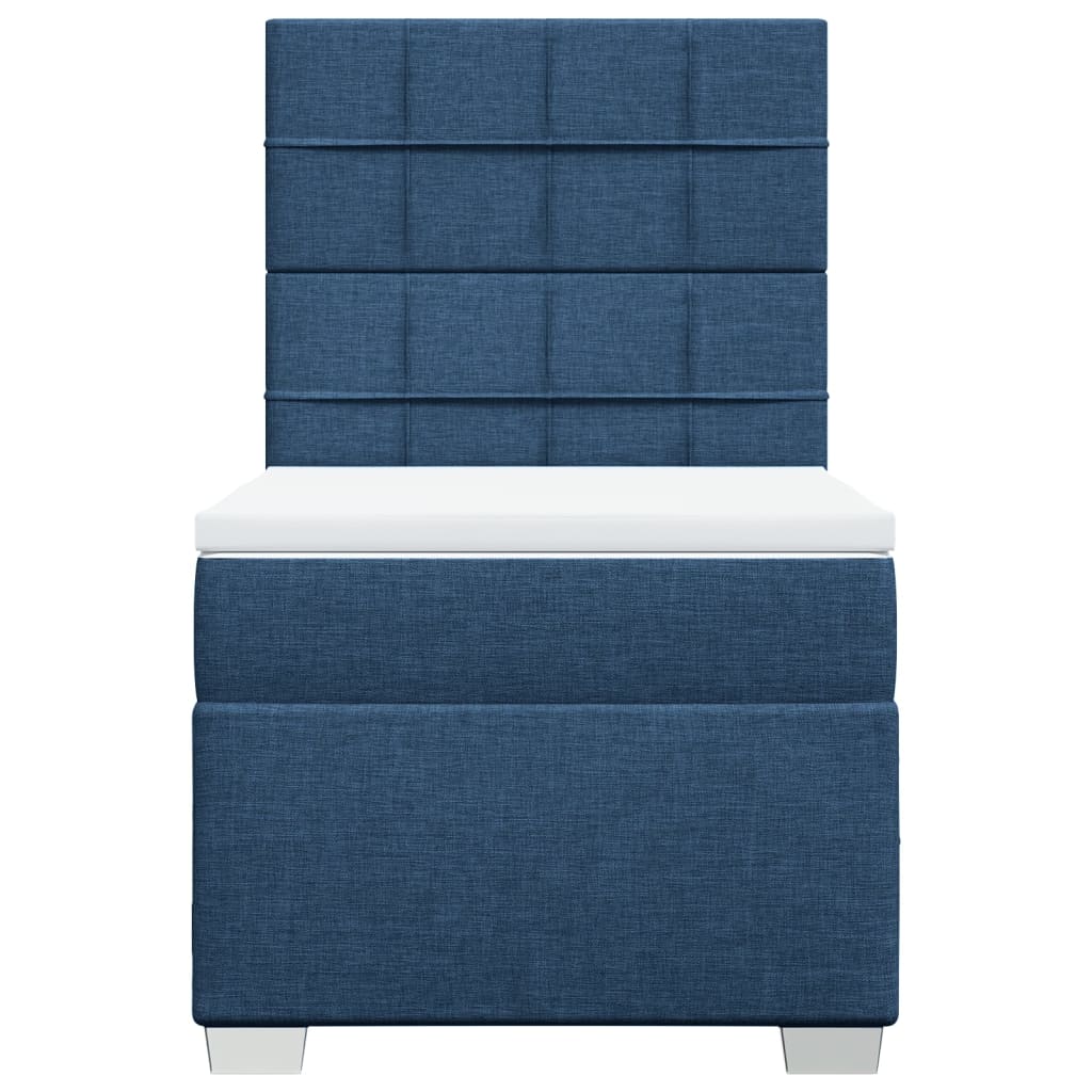 Boxspring met matras stof blauw 80x200 cm