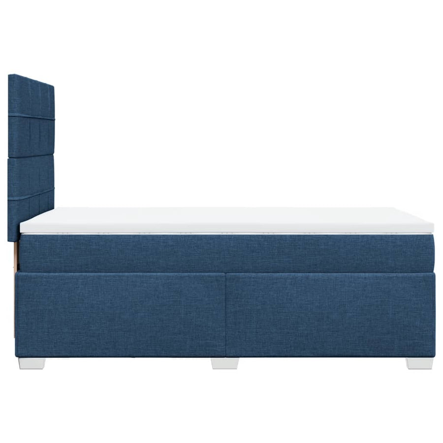 Boxspring met matras stof blauw 80x200 cm