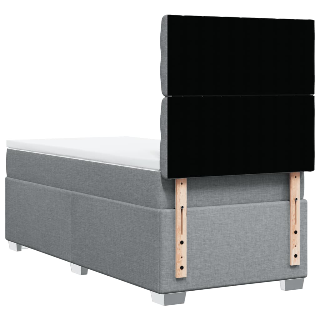 Boxspring met matras stof lichtgrijs 80x200 cm