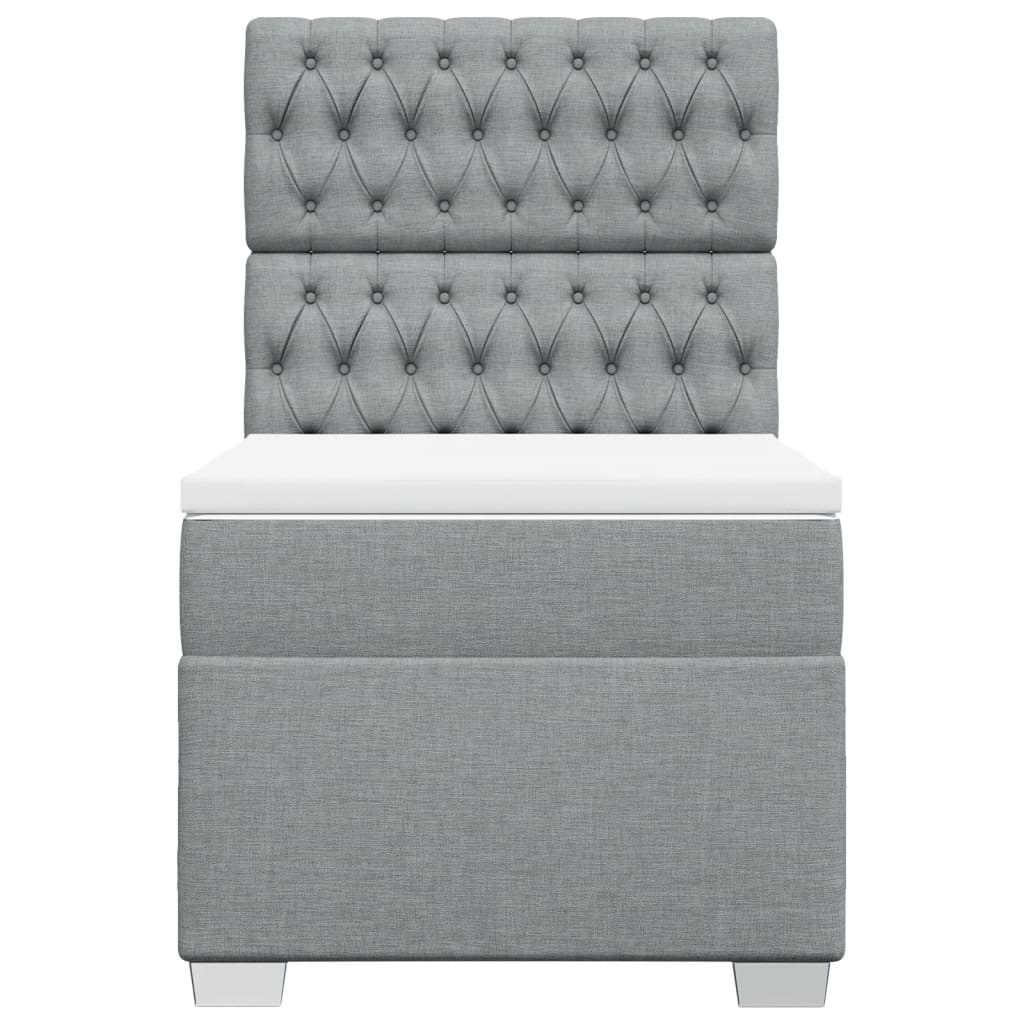 Boxspring met matras stof lichtgrijs 80x200 cm