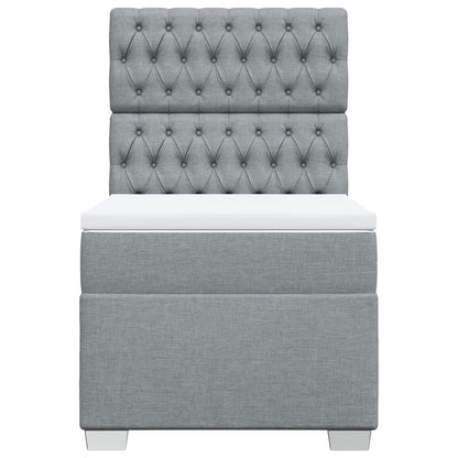 Boxspring met matras stof lichtgrijs 80x200 cm