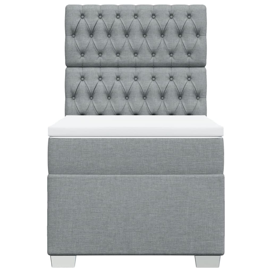 Boxspring met matras stof lichtgrijs 80x200 cm