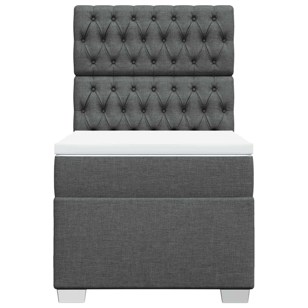 Boxspring met matras stof donkergrijs 80x200 cm