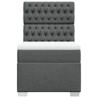Boxspring met matras stof donkergrijs 80x200 cm