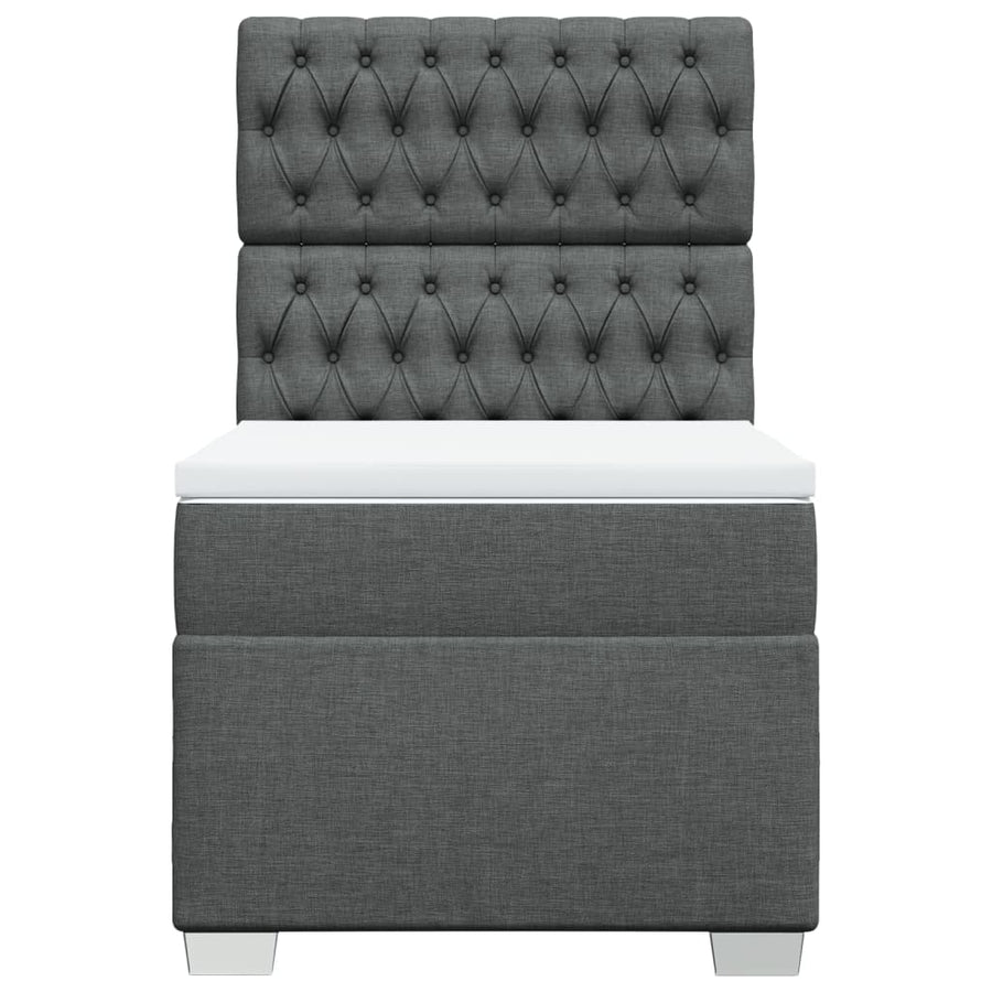 Boxspring met matras stof donkergrijs 80x200 cm