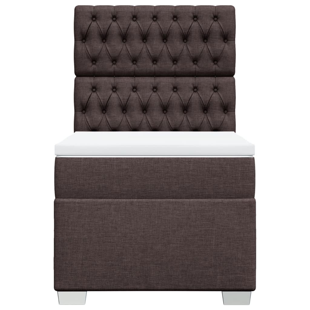 Boxspring met matras stof donkerbruin 80x200 cm
