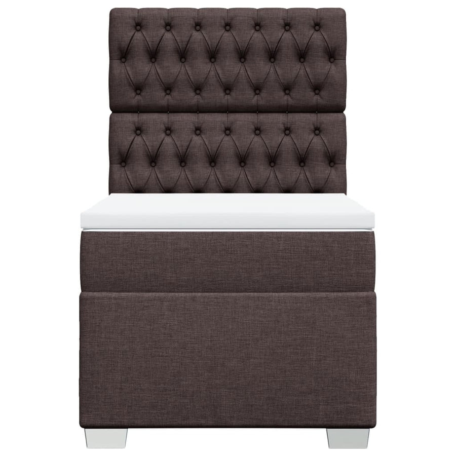 Boxspring met matras stof donkerbruin 80x200 cm
