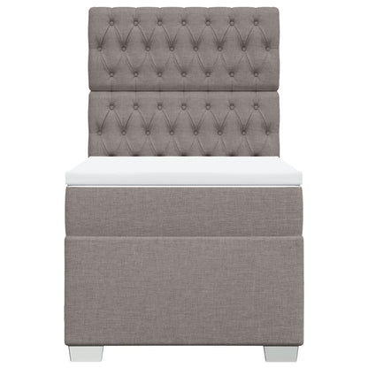 Boxspring met matras stof taupe 80x200 cm
