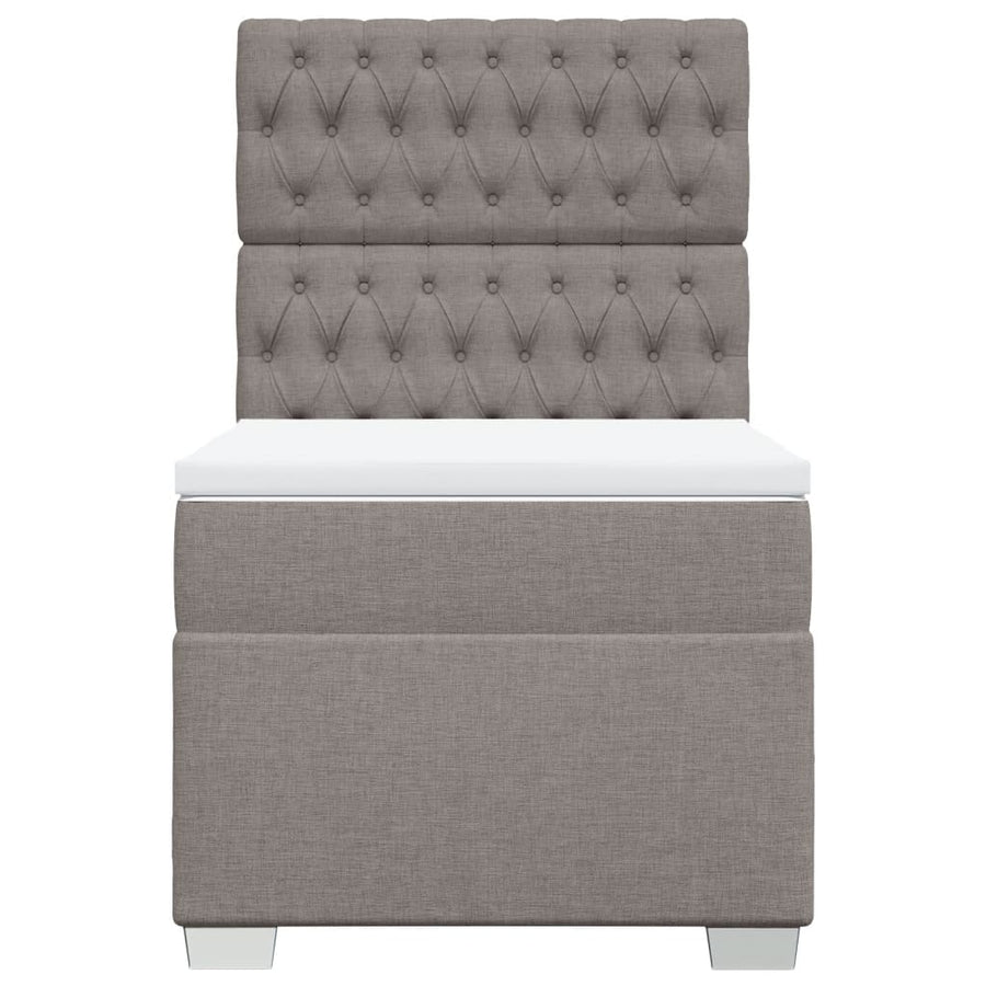 Boxspring met matras stof taupe 80x200 cm