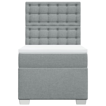 Boxspring met matras stof lichtgrijs 80x200 cm