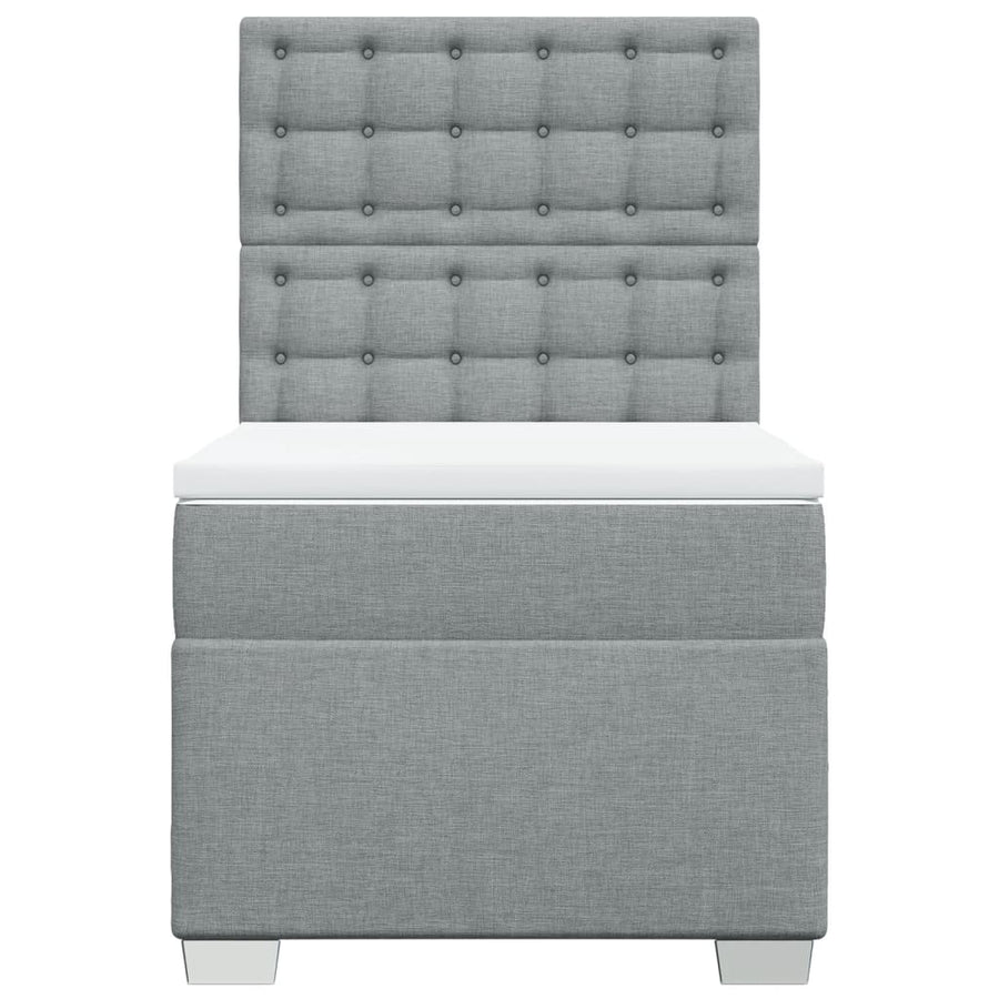 Boxspring met matras stof lichtgrijs 80x200 cm