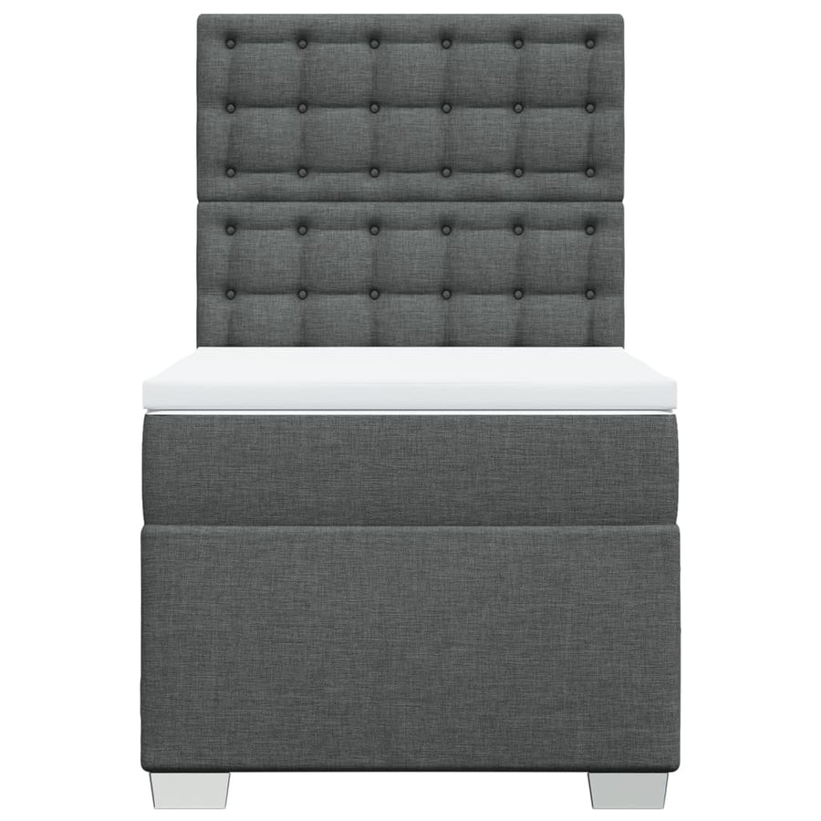 Boxspring met matras stof donkergrijs 80x200 cm