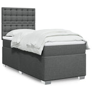 Boxspring 80x200 cm donkergrijs met pocketveringmatras