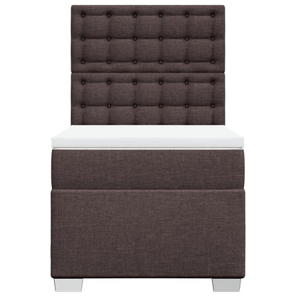 Boxspring met matras stof donkerbruin 80x200 cm