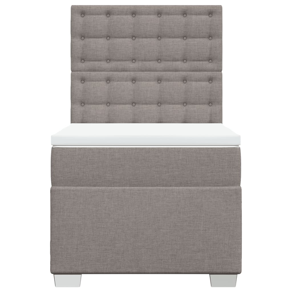 Boxspring met matras stof taupe 80x200 cm