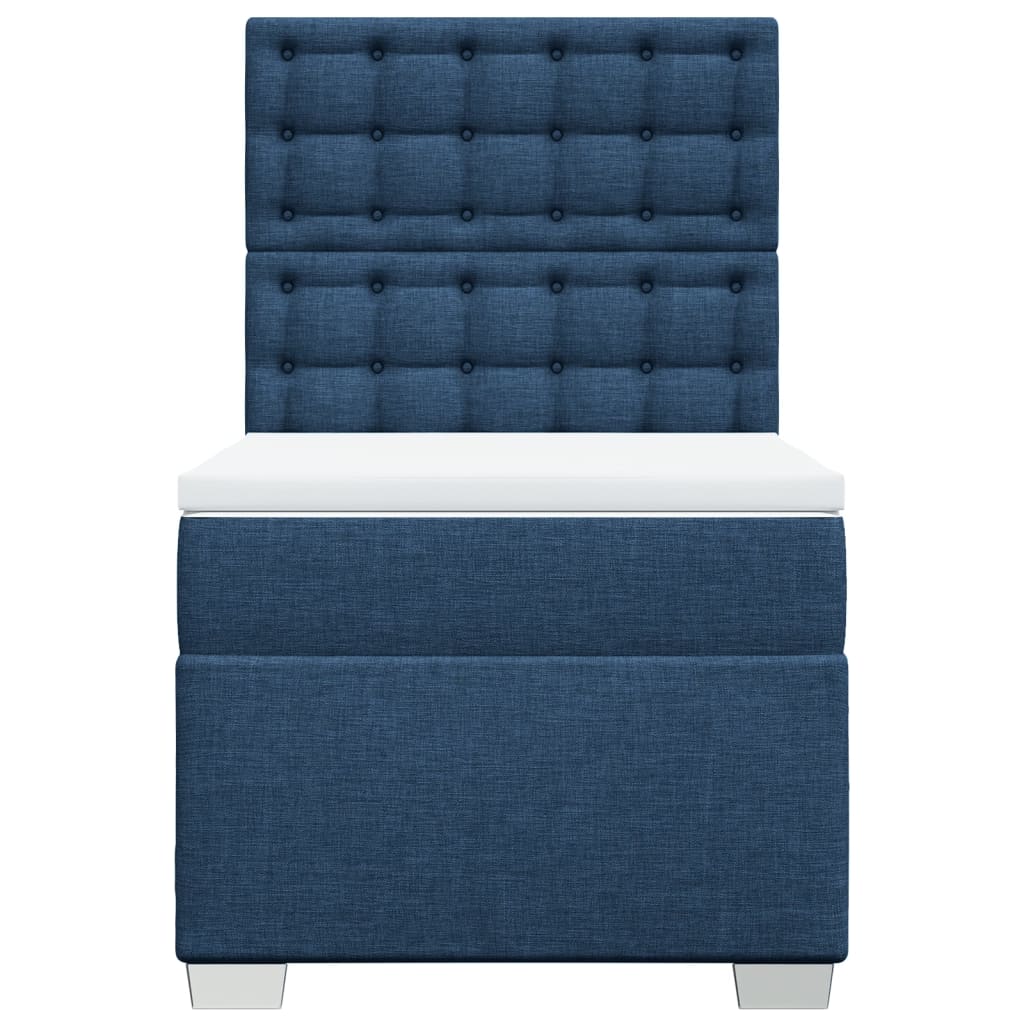 Boxspring met matras stof blauw 80x200 cm