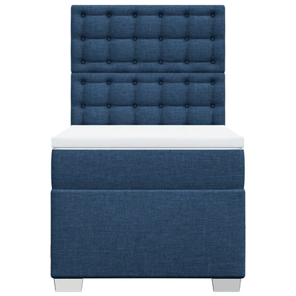 Boxspring met matras stof blauw 80x200 cm
