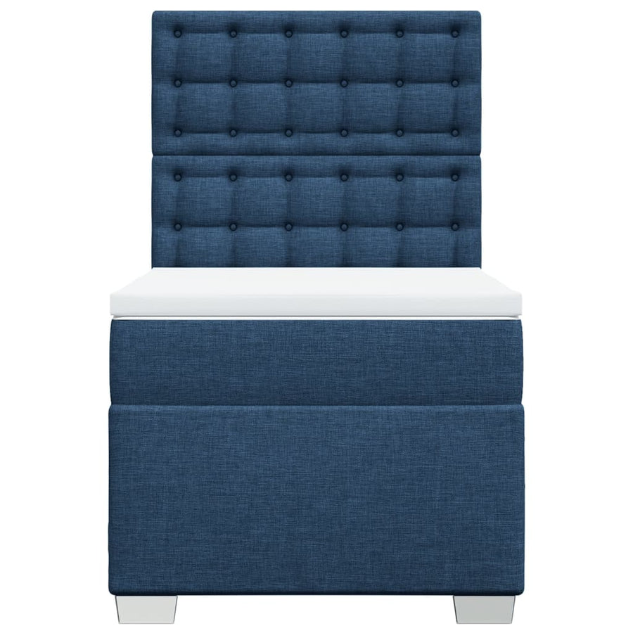 Boxspring met matras stof blauw 80x200 cm