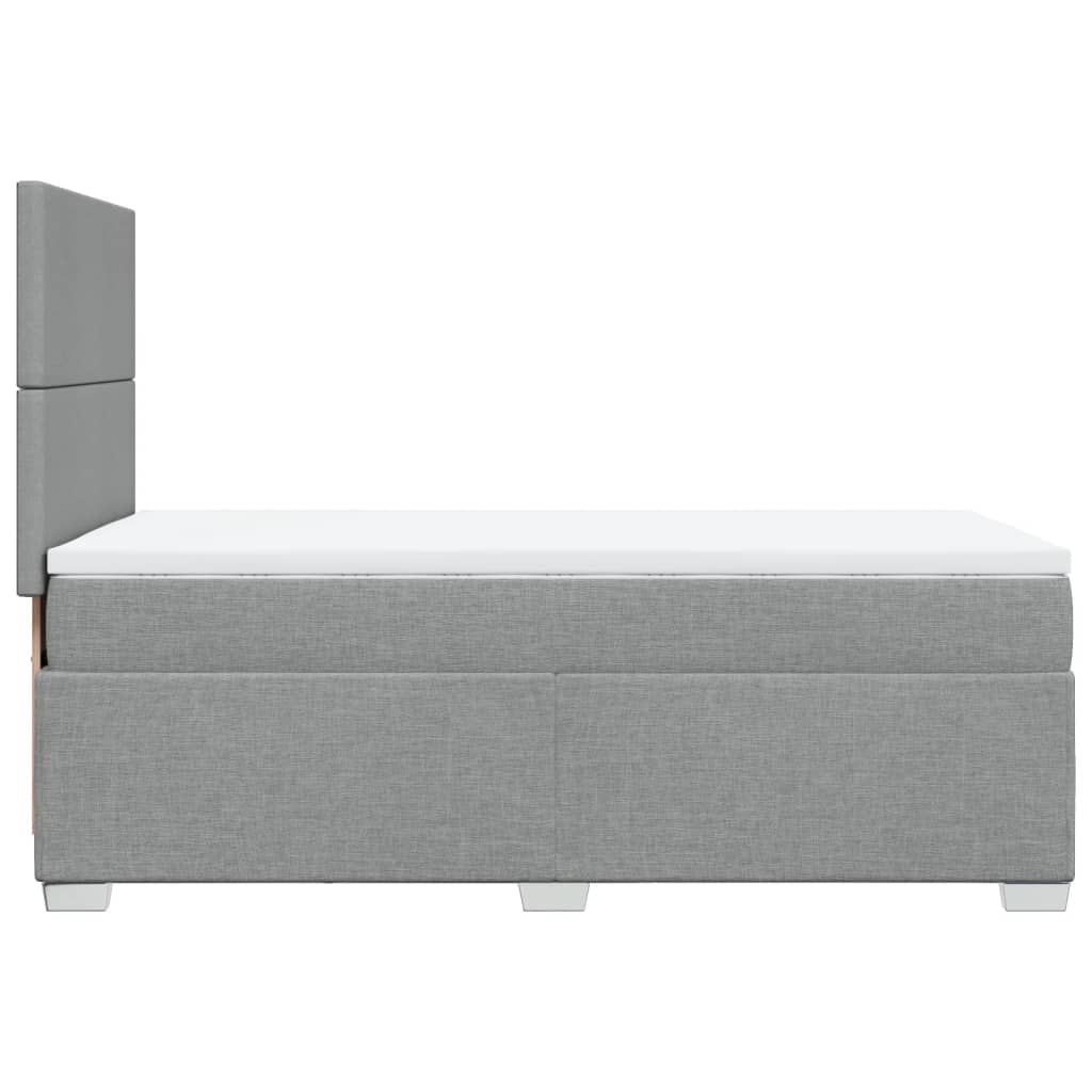Boxspring met matras stof lichtgrijs 90x190 cm