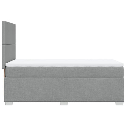 Boxspring met matras stof lichtgrijs 90x190 cm
