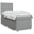 Boxspring met matras stof lichtgrijs 90x190 cm