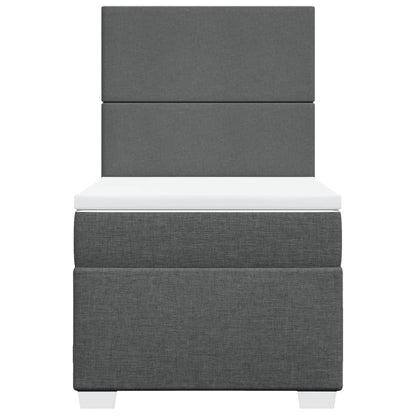 Boxspring met matras stof donkergrijs 90x190 cm